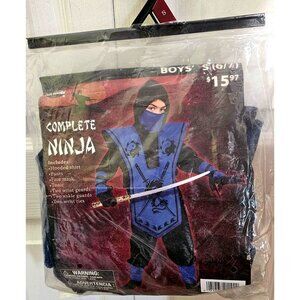 Fun World Complete Ninja Costume Boys 6-7 Halloween Kids Dragon Blue Black NEW